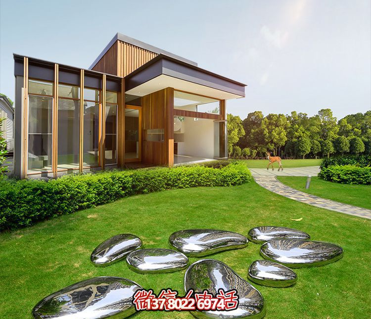 高端室內(nèi)草坪裝飾,不銹鋼雕塑鏡面石頭安放 高端室內(nèi)草坪裝飾,不銹鋼雕塑鏡面石頭安放
