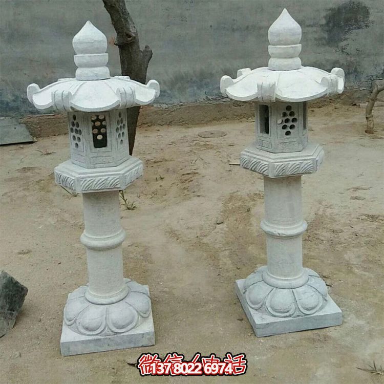 太陽能仿古中式大理石石燈，點(diǎn)亮你的花園