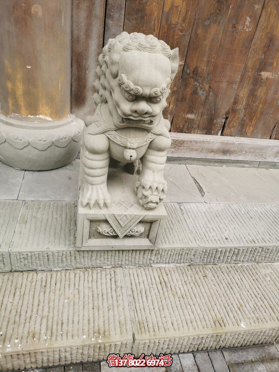 大理石石雕獅子雕塑，完美裝點庭院門口