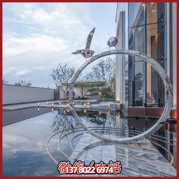 創(chuàng)意不銹鋼圓環(huán)雕塑——為酒店會(huì)所、戶外景觀增添幾何美感