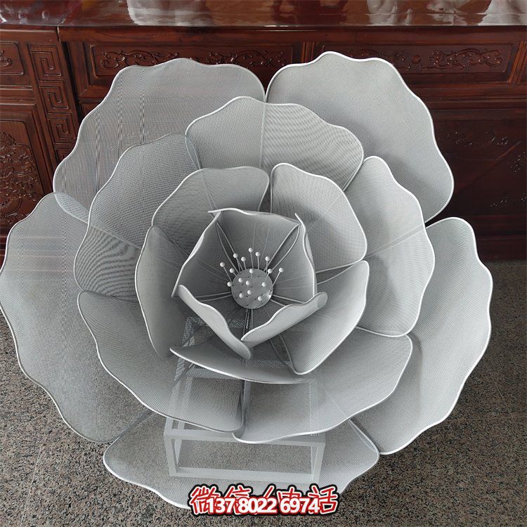 不銹鋼鏤空戶外蓮花雕塑，更美的園林景觀