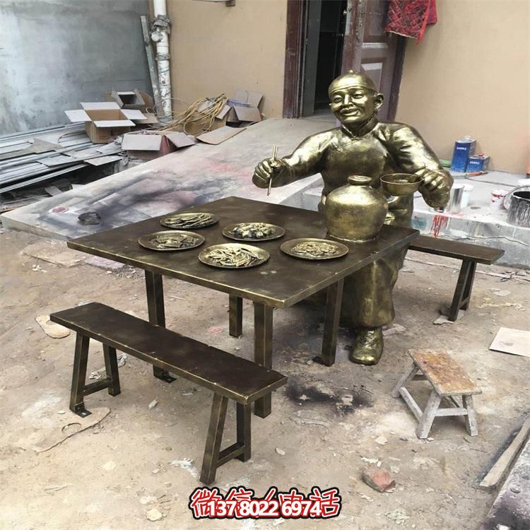 玻璃鋼仿銅人物雕塑擺件，高雅裝點(diǎn)戶外園林
