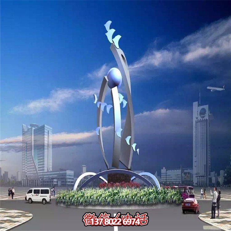 大型不銹鋼抽象藝術(shù)飛翔雕塑，豐富景觀廣場(chǎng)