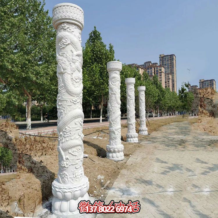 傳統(tǒng)文化靈魂，中國(guó)龍紋大理石柱雕刻景觀擺放