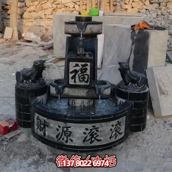 大理石雕刻造景擺件，營造室外庭院財源滾滾流水水
